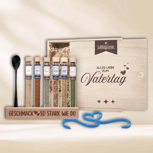 Gewürz-Geschenkset Alles Liebe zum Vatertag in edler Holzbox